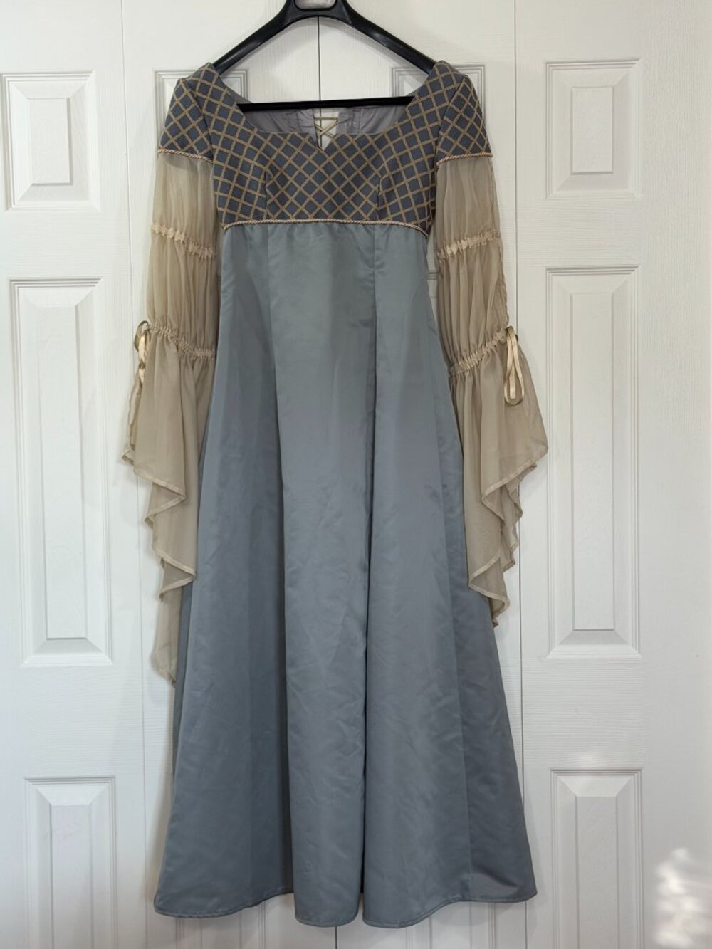 Handmade Blue and Gold Medieval Renaissance Dress